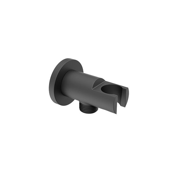 Wolfsburg wandaansluitbocht rond met wanddouchehouder gunmetal donker grijs 1/2"
