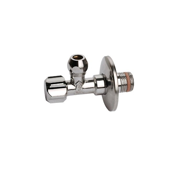 Radix hoekstopkraan chroom 1/2" x 3/8" - 10mm - voor aansluiting 3/8" flexibele slang  of 10mm flexibele pijp