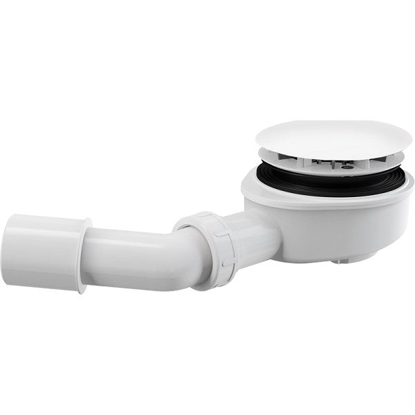 Alca douchebakafvoer - 65mm hoog - voor douchebak met afvoer van 90mm glans wit