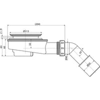 Alca douchebakafvoer - 65mm hoog - voor douchebak met afvoer van 90mm chroom