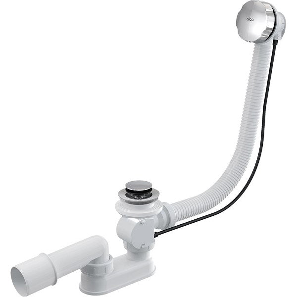 Alca badafvoer- en overloopcombinatie met waste voor bad met chromen metalen plug