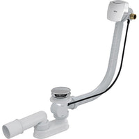 Alca  badafvoer en vul-overloopcombinatie met waste chroom met metalen plug (LET OP:  werkt alleen in combinatie met een inbouw badkraan)