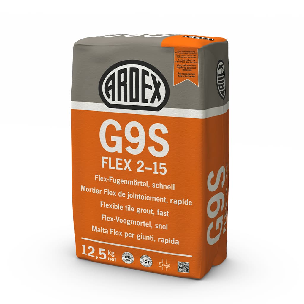 Ardex G9 S FLEX 2-15 Flex-Voegmortel snel Cementgrijs à 12,5 Kg