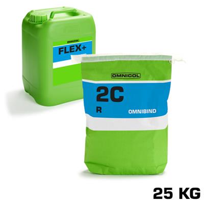 Omnicol Omnibind 2C R  à 25 Kg Elastische waterdichte en snelverhardende membraam samen met Flex +