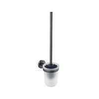 Wolfsburg Soria toiletborstelhouder melkglas  gunmetal LICHT grijs
