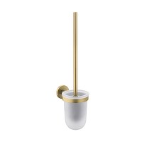 Wolfsburg Soria toiletborstelhouder melkglas  geborsteld goud