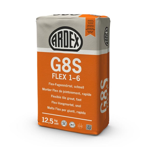 Ardex G8 S FLEX 1-6 Flex-Voegmortel snel Grijs à 12,5 Kg