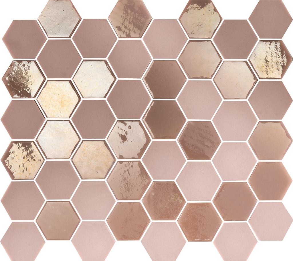 TMF Valencia VAL008 Pink Matt + Glossy 4,3x4,9 27,8x32,5 Hexagon