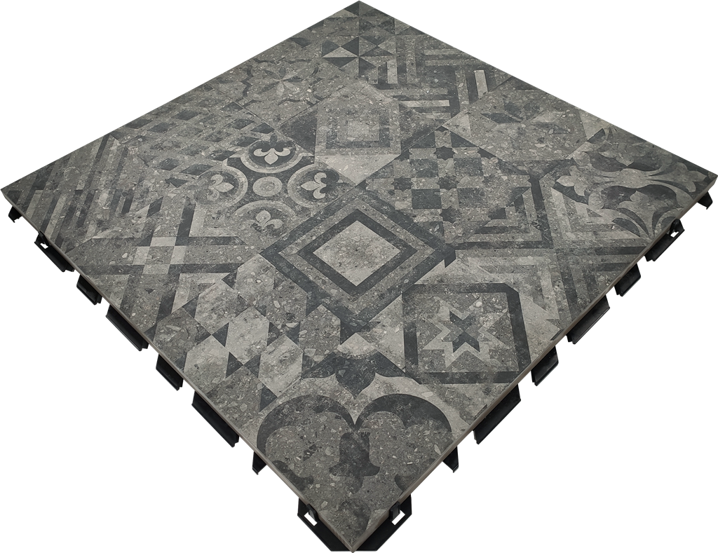 Tilesystem Decor Grey 59,7x59,7 40 mm (incl. mat)(R)