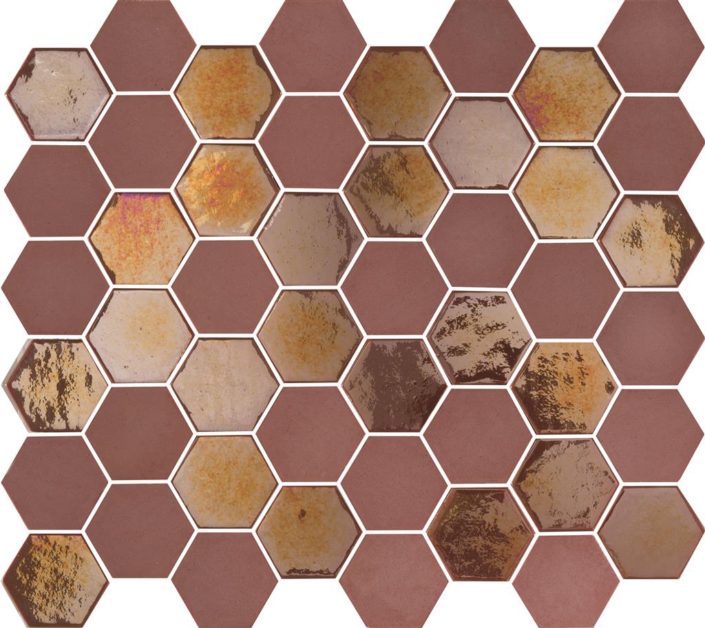 TMF Valencia VAL012 Burgundy Matt + Glossy 4,3x4,9 27,8x32,5 Hexagon
