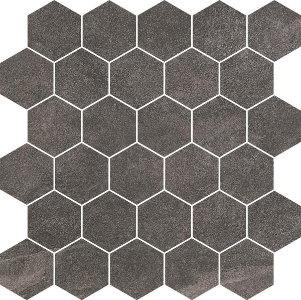 Durstone Mustang Black Natural 26,5x30,5 Hexagon Mosaico
