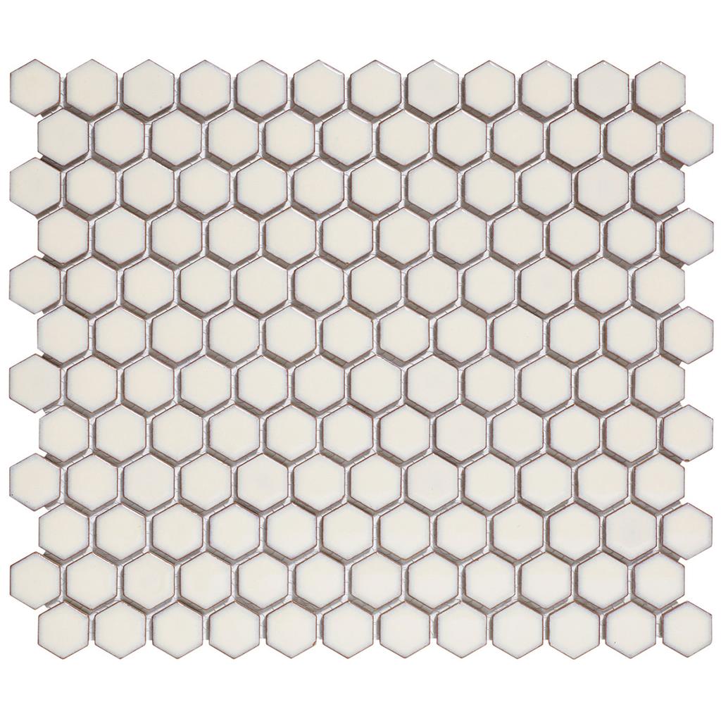 TMF Barcelona AFH23022 Soft White with edge Glossy 2,3x2,6 26x30 Hexagon