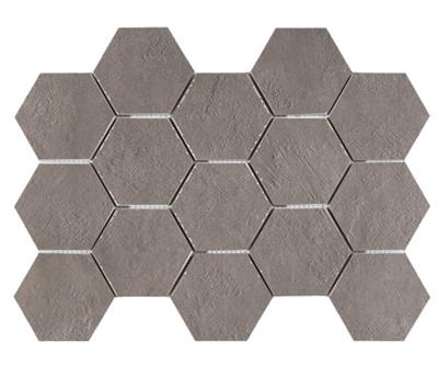 Ecoceramic Newton Smoke Natural 7,3x8,3 32,5x22,5 Malla Hexagonal
