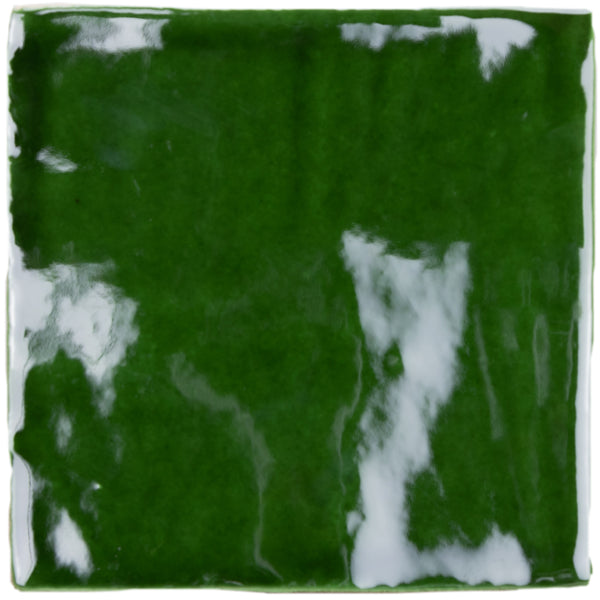 Steenbok Rustic Handmade Copper Green Glossy 13x13