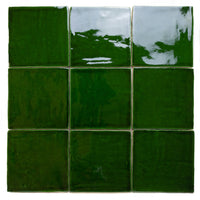 Steenbok Rustic Handmade Copper Green Glossy 13x13