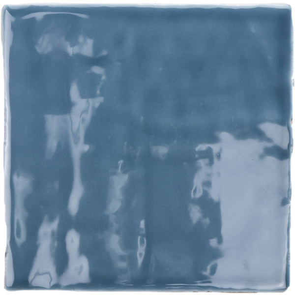 Steenbok Rustic Handmade Dark Blue Glossy 13x13