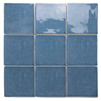 Steenbok Rustic Handmade Dark Blue Glossy 13x13