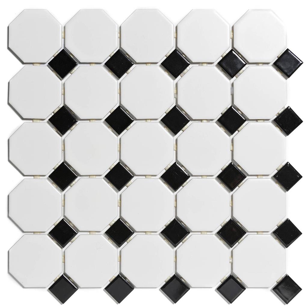 TMF Paris PAOC140915 White and Black Matt + Glossy 5,6x2,3 29,5x29,5 Octagon