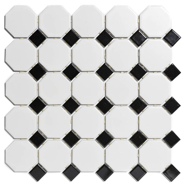 TMF Paris PAOC140915 White and Black Matt + Glossy 5,6x2,3 29,5x29,5 Octagon