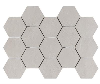 Newton White Natural 7,3x8,3 32,5x22,5 Malla Hexagonal
