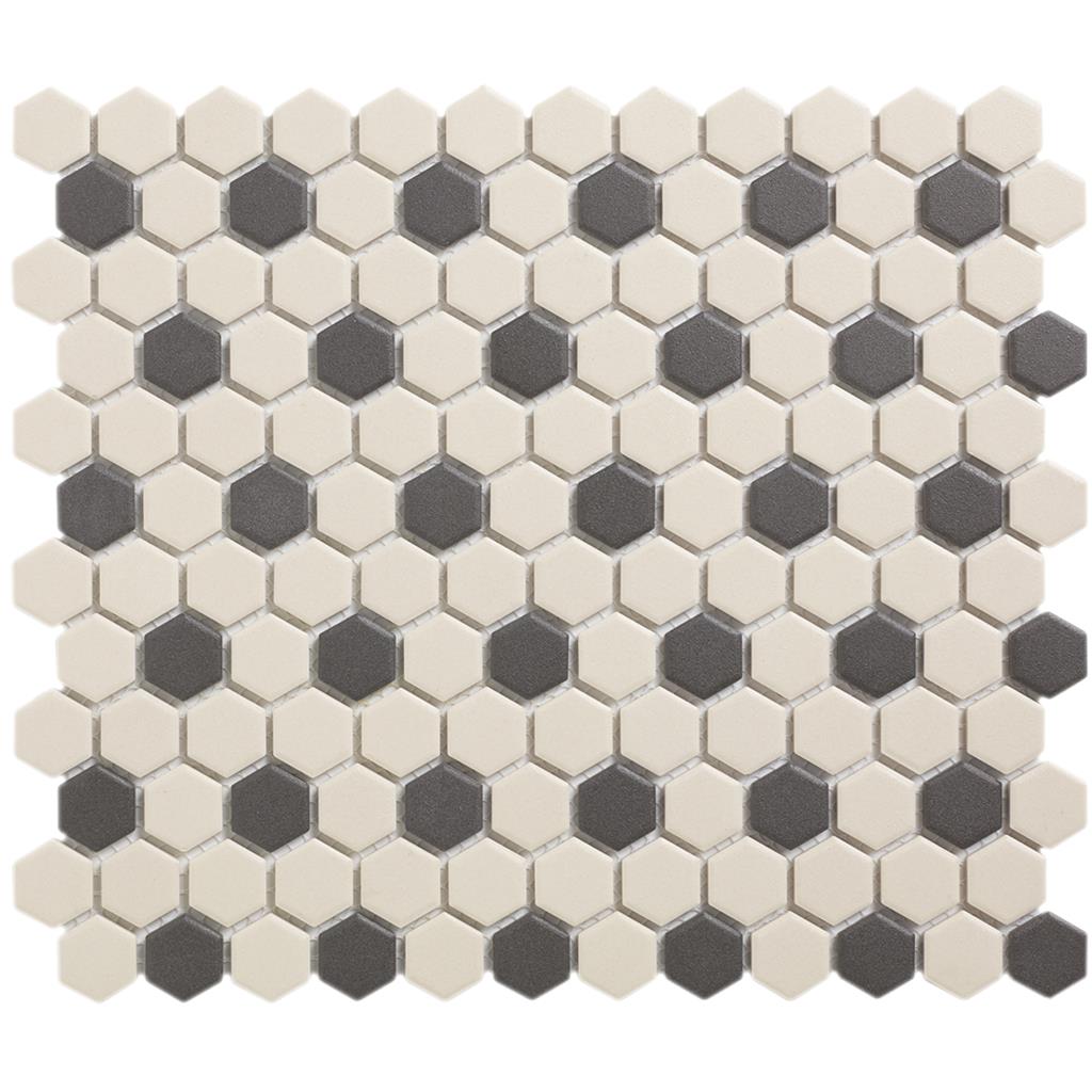 TMF London LOH-Mayfair-36 White + Black 36 black dots 2,3x2,6 26x30 Hexagon