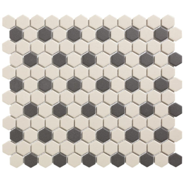 TMF London LOH-Mayfair-36 White + Black 36 black dots 2,3x2,6 26x30 Hexagon