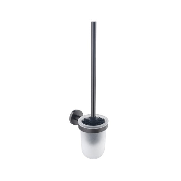 Wolfsburg Soria toiletborstelhouder melkglas  gunmetal LICHT grijs