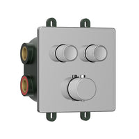 Wolfsburg Verlin inbouw thermostaat chroom  2-weg met omstel inclusief easy-install inbouwbox voor douche of bad rond