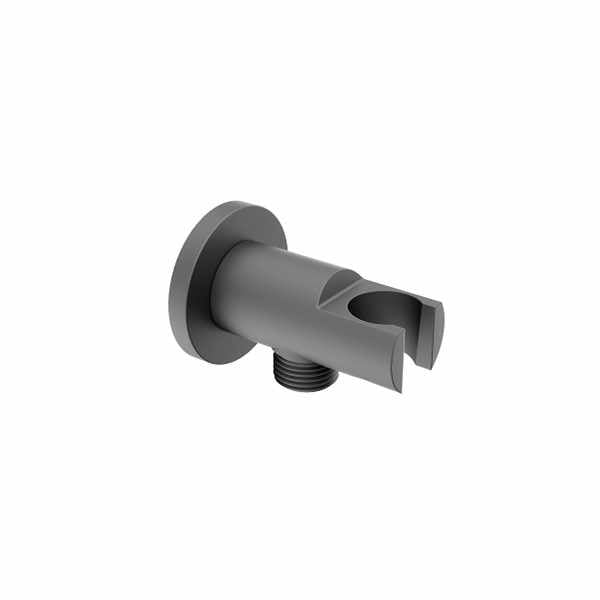 Wolfsburg wandaansluitbocht rond met wanddouchehouder  gunmetal licht grijs  1/2"